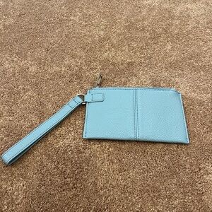 Thirty-One Dusty Blue Slim Wristlet Clutch